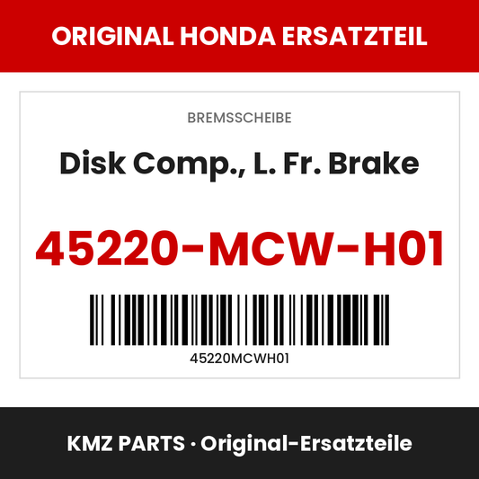 Honda Original Disk Comp., L. Fr. Brake 45220-MCW-H01