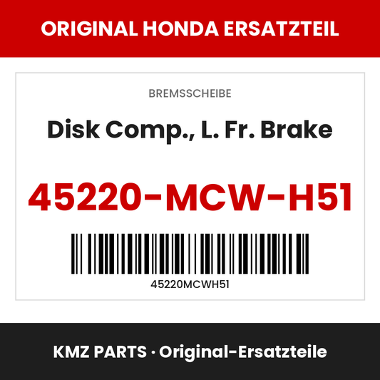 Honda Original Disk Comp., L. Fr. Brake 45220-MCW-H51