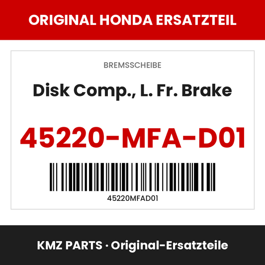 Honda Original Disk Comp., L. Fr. Brake 45220-MFA-D01