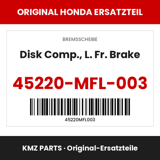 Honda Original Disk Comp., L. Fr. Brake 45220-MFL-003