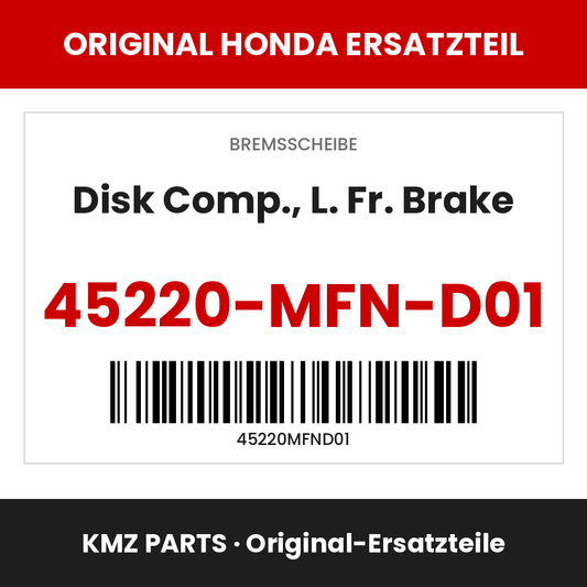 Honda Original Disk Comp., L. Fr. Brake 45220-MFN-D01