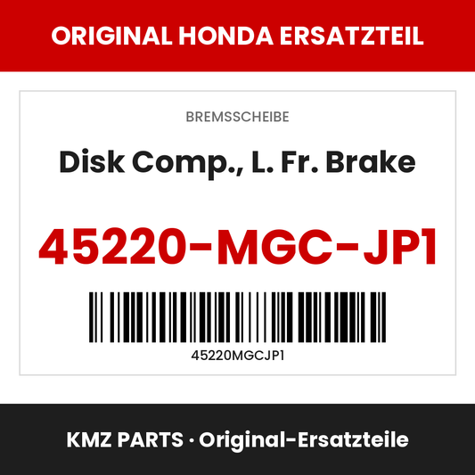 Honda Original Disk Comp., L. Fr. Brake 45220-MGC-JP1