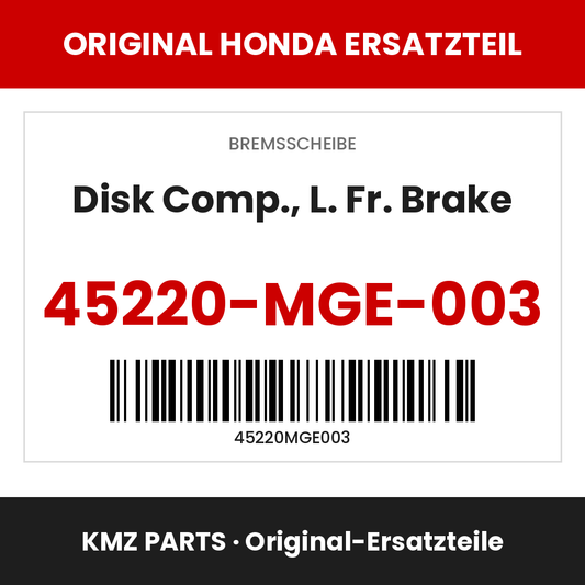 Honda Original Disk Comp., L. Fr. Brake 45220-MGE-003