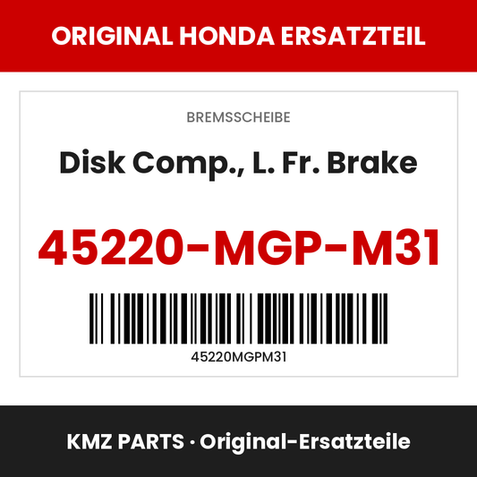 Honda Original Disk Comp., L. Fr. Brake 45220-MGP-M31