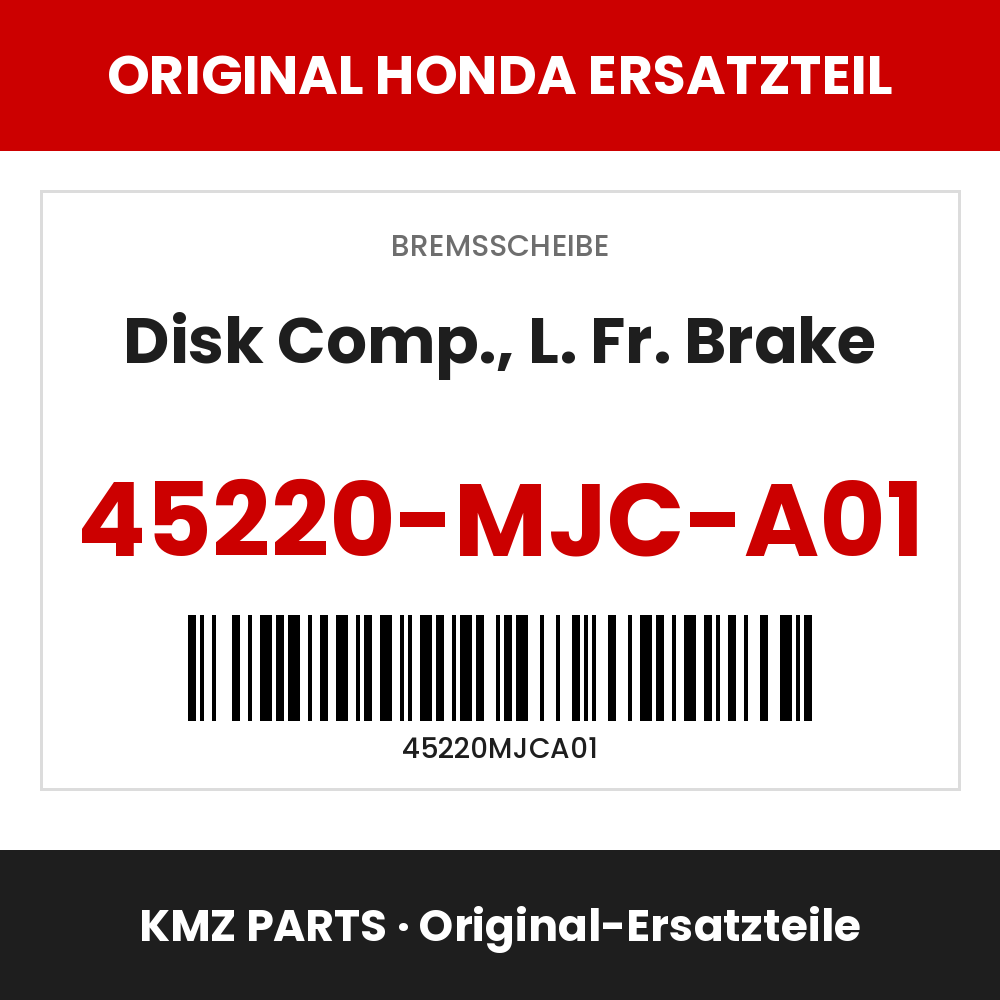 Honda Original Disk Comp., L. Fr. Brake 45220-MJC-A01