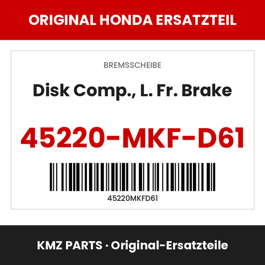 Honda Original Disk Comp., L. Fr. Brake 45220-MKF-D61