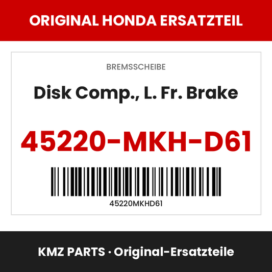 Honda Original Disk Comp., L. Fr. Brake 45220-MKH-D61