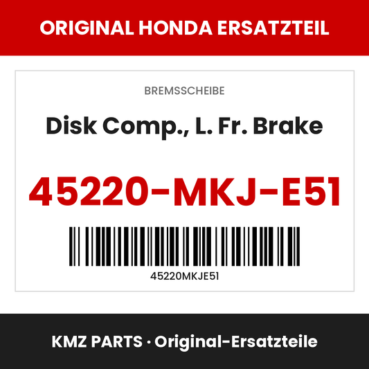 Honda Original Disk Comp., L. Fr. Brake 45220-MKJ-E51