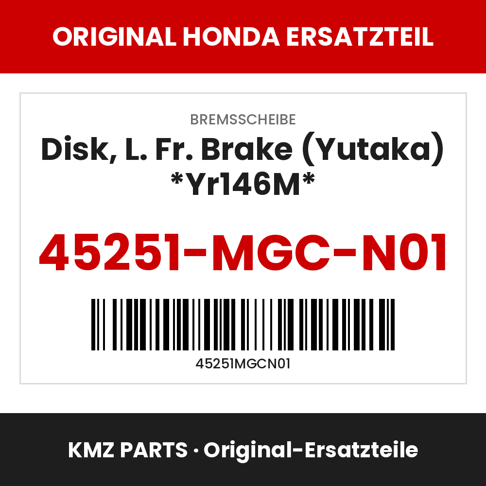 Honda Original Disk, L. Fr. Brake (Yutaka) *Yr146M* 45251-MGC-N01