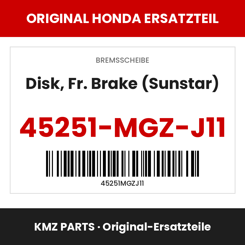 Honda Original Disk, Fr. Brake (Sunstar) 45251-MGZ-J11