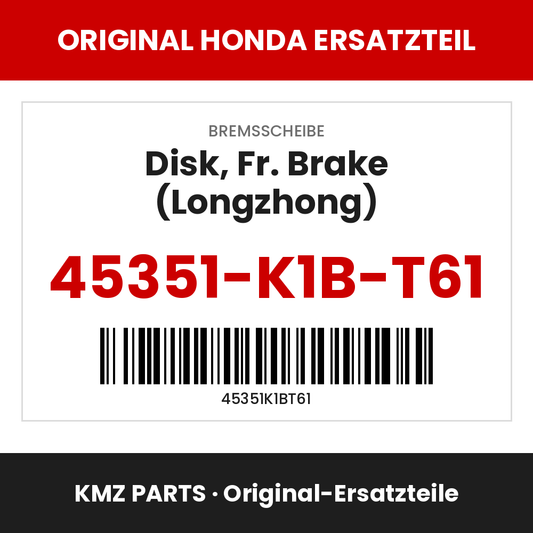 Honda Original Disk, Fr. Brake (Longzhong) 45351-K1B-T61