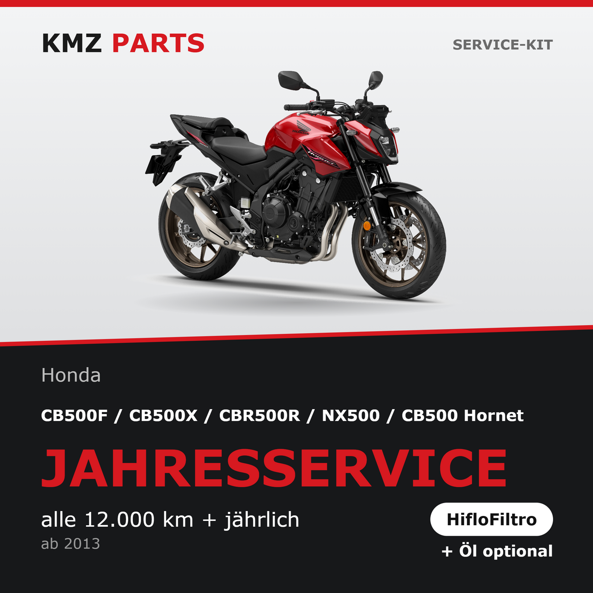Honda CB500F / CB500X / CBR500R / NX500 / CB500 Hornet Service-Kit – Jahresservice