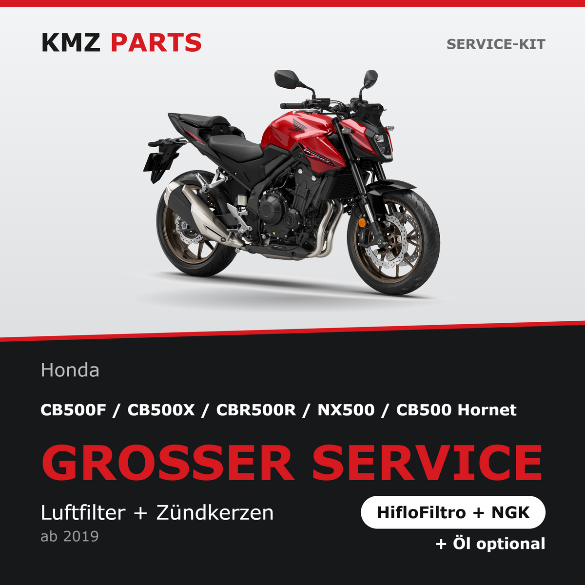 Honda CB500F / CB500X / CBR500R / NX500 / CB500 Hornet Service-Kit – Großer Service