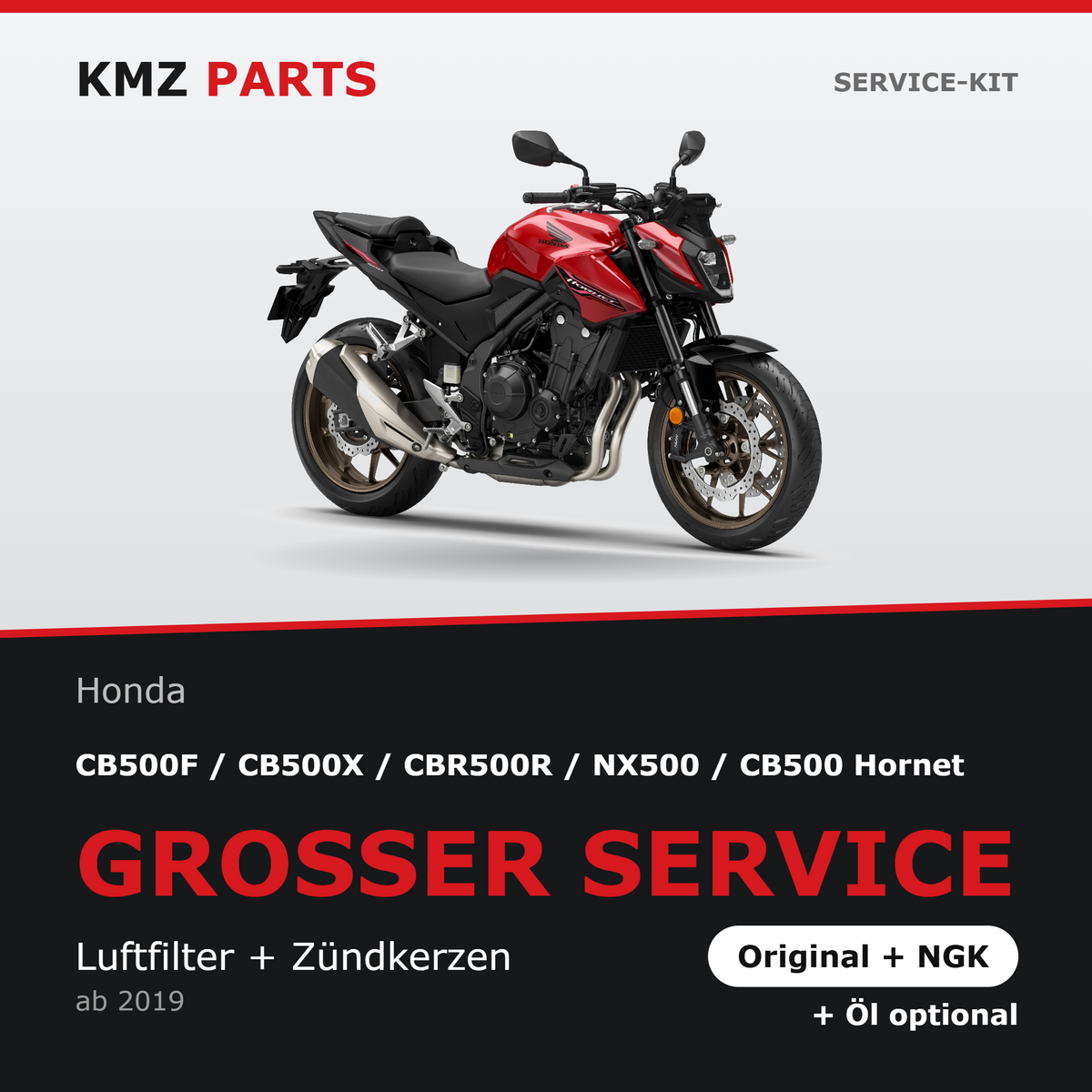 Honda CB500F / CB500X / CBR500R / NX500 / CB500 Hornet Service-Kit – Großer Service
