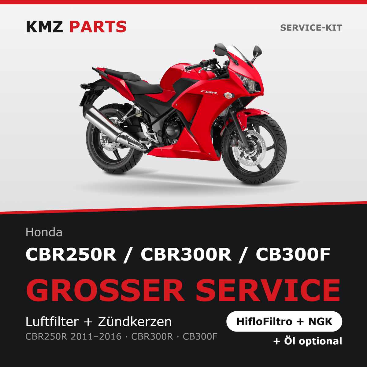 Honda CBR250R / CBR300R / CB300F Service-Kit – Großer Service