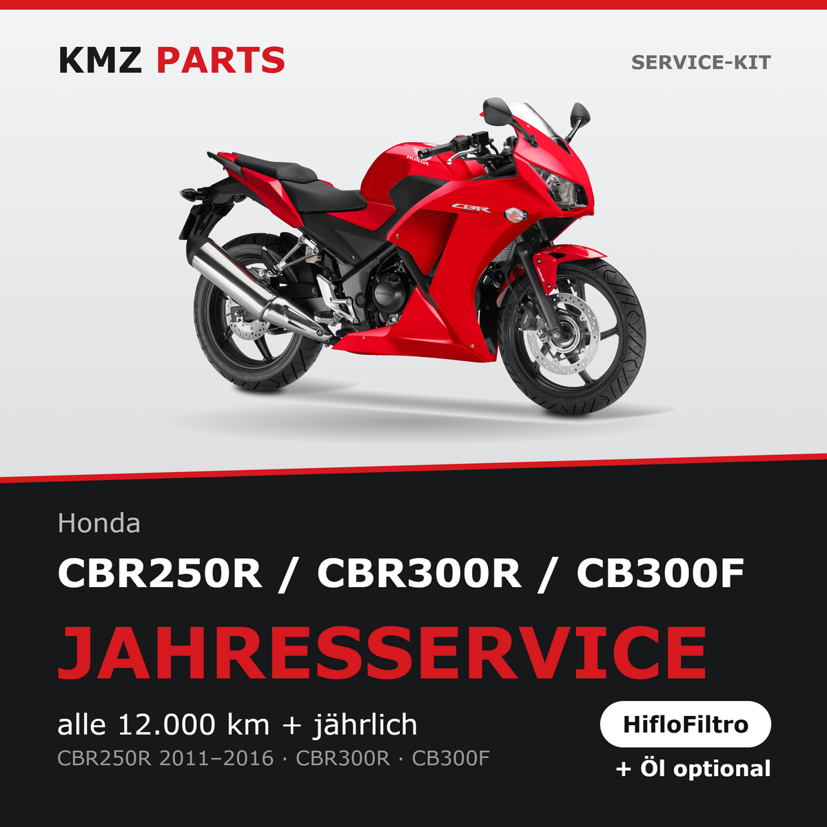Honda CBR250R / CBR300R / CB300F Service-Kit – Jahresservice