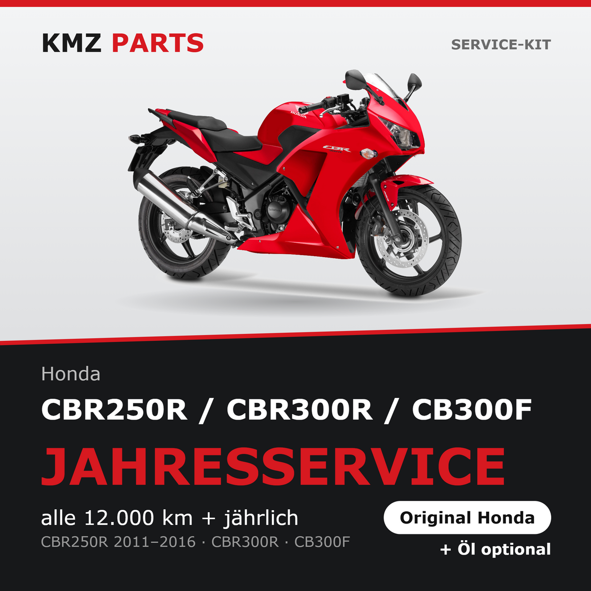 Honda CBR250R / CBR300R / CB300F Service-Kit – Jahresservice