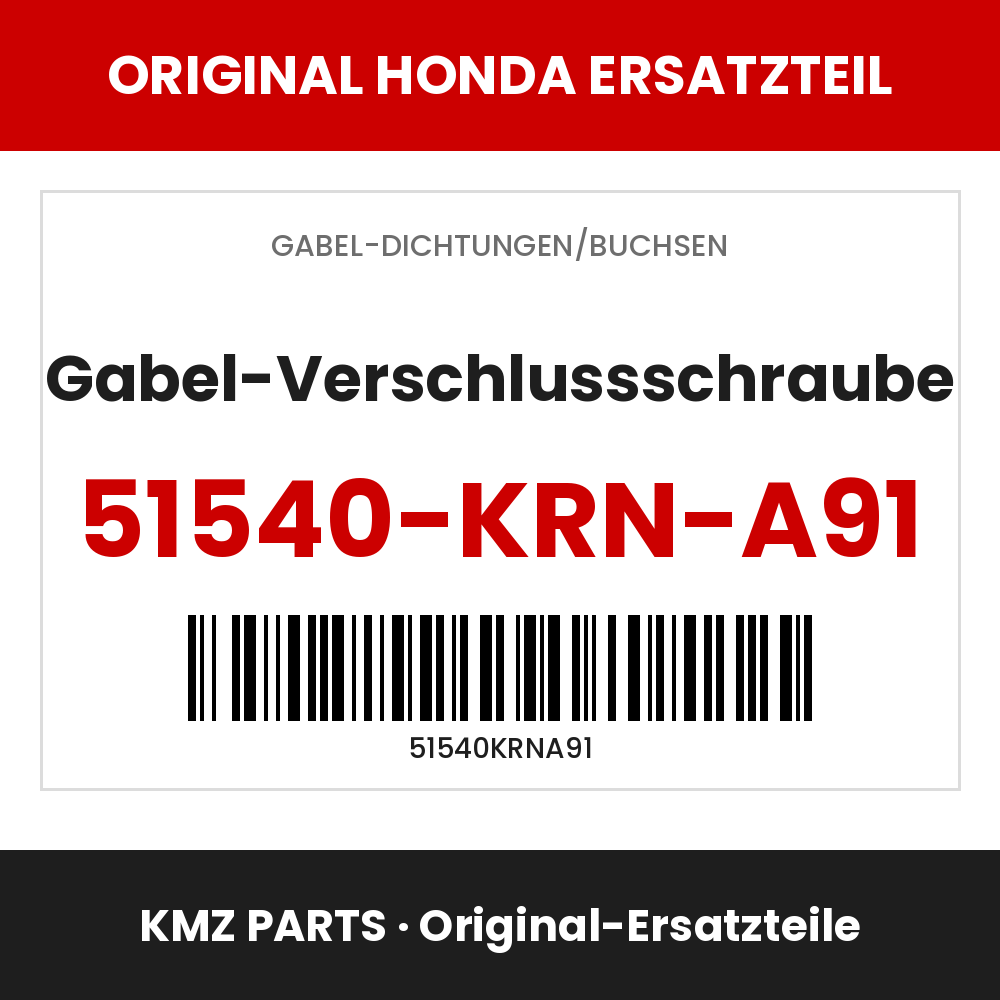 Honda Original Gabel-Verschlussschraube 51540-KRN-A91