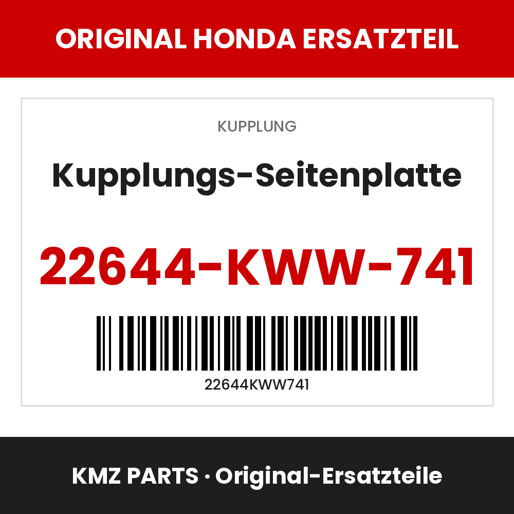 Honda Original Kupplungs-Seitenplatte 22644-KWW-741