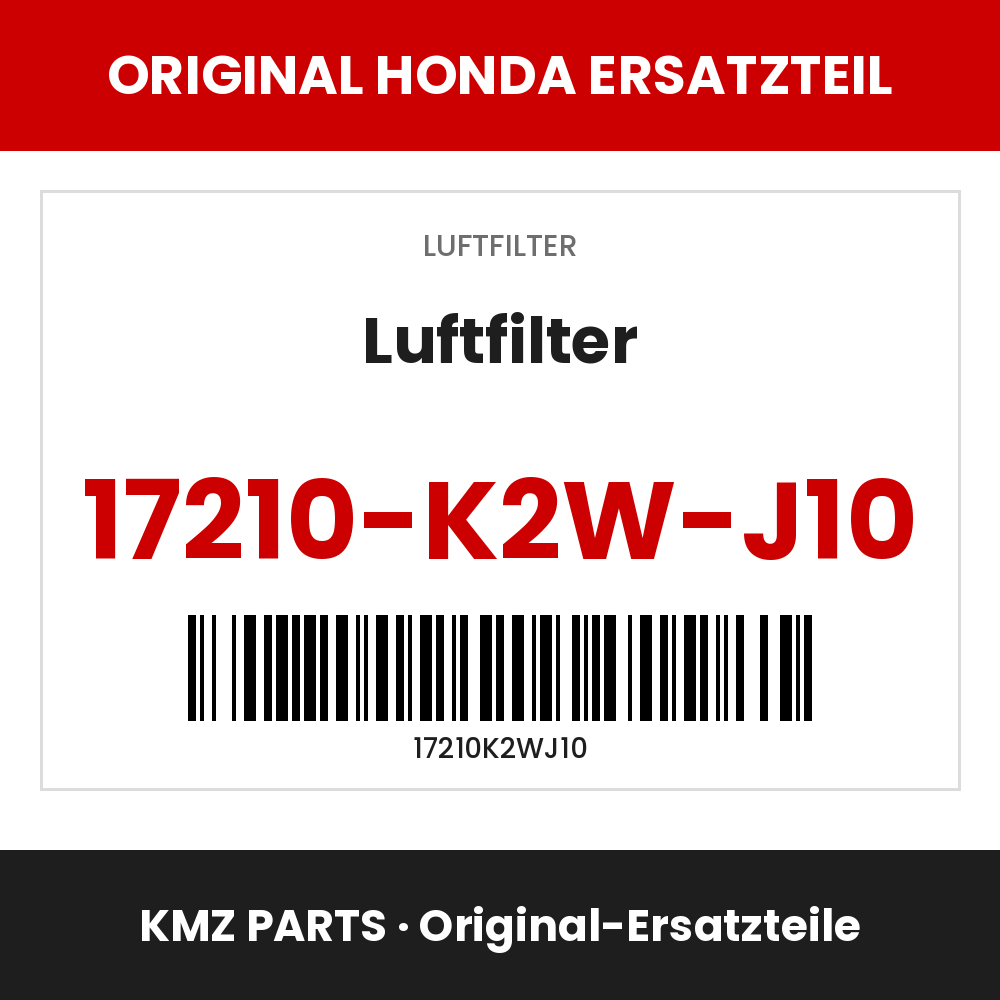 Honda Original Luftfilter 17210-K2W-J10