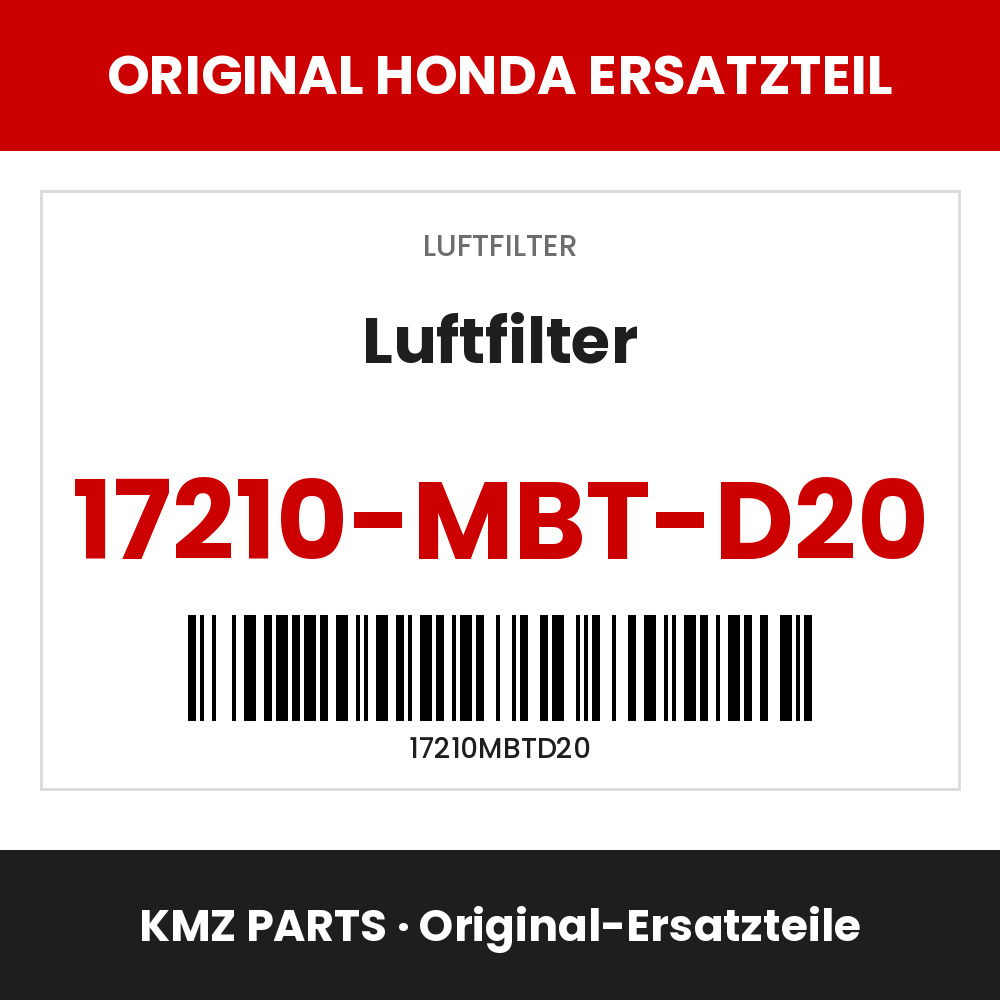 Honda Original Luftfilter 17210-MBT-D20