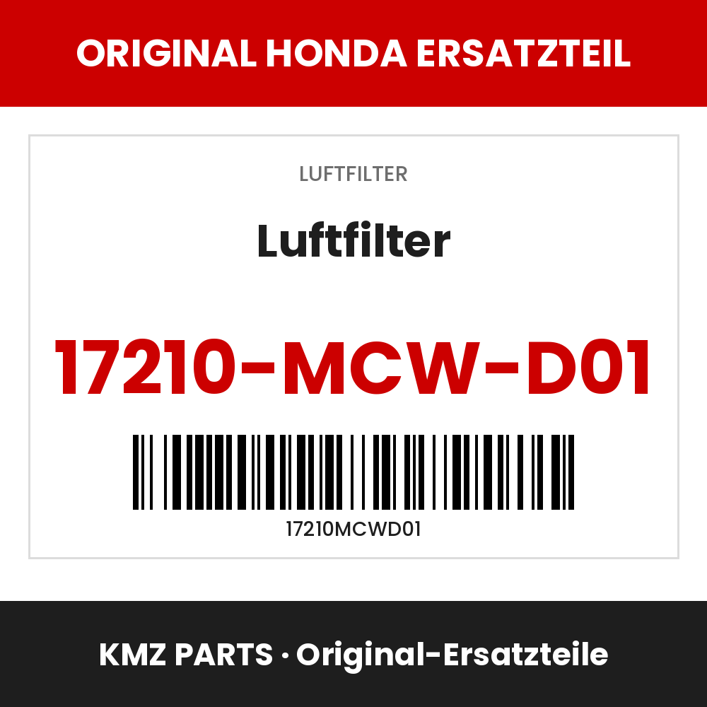 Honda Original Luftfilter 17210-MCW-D01