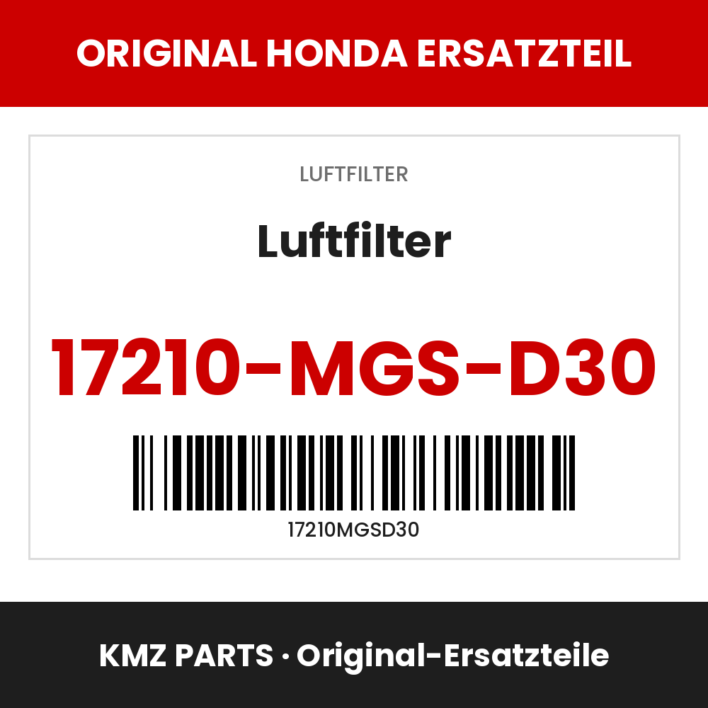 Honda Original Luftfilter 17210-MGS-D30