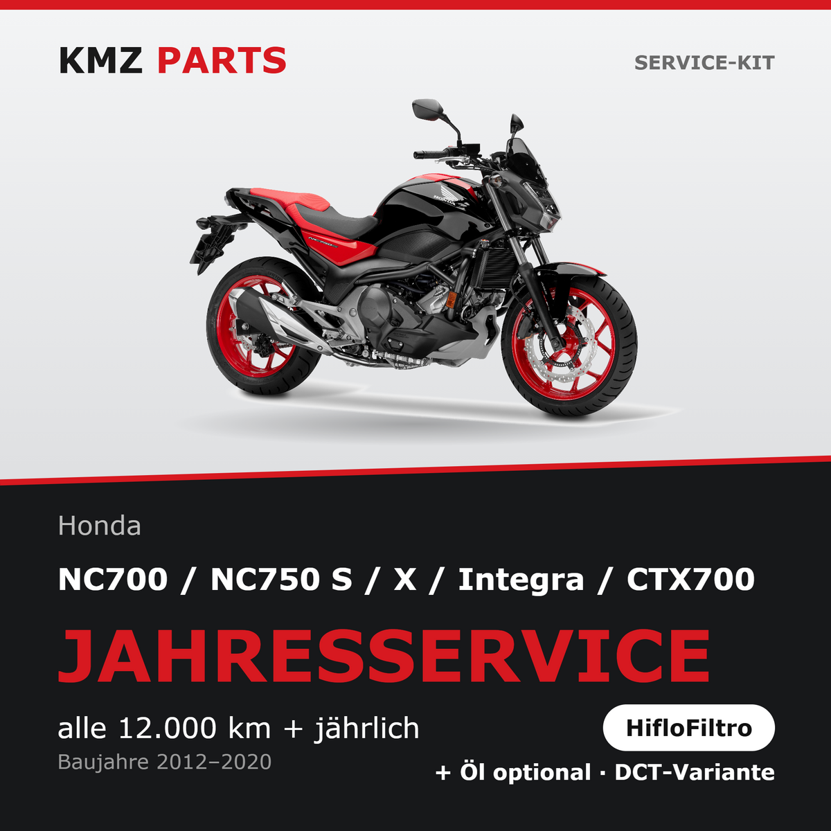 Honda NC700 / NC750 S / X / Integra / CTX700 Service-Kit – Jahresservice