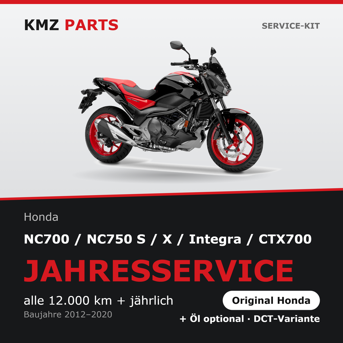 Honda NC700 / NC750 S / X / Integra / CTX700 Service-Kit – Jahresservice