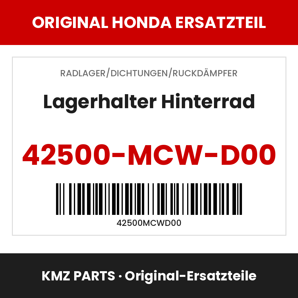 Honda Original Lagerhalter Hinterrad 42500-MCW-D00