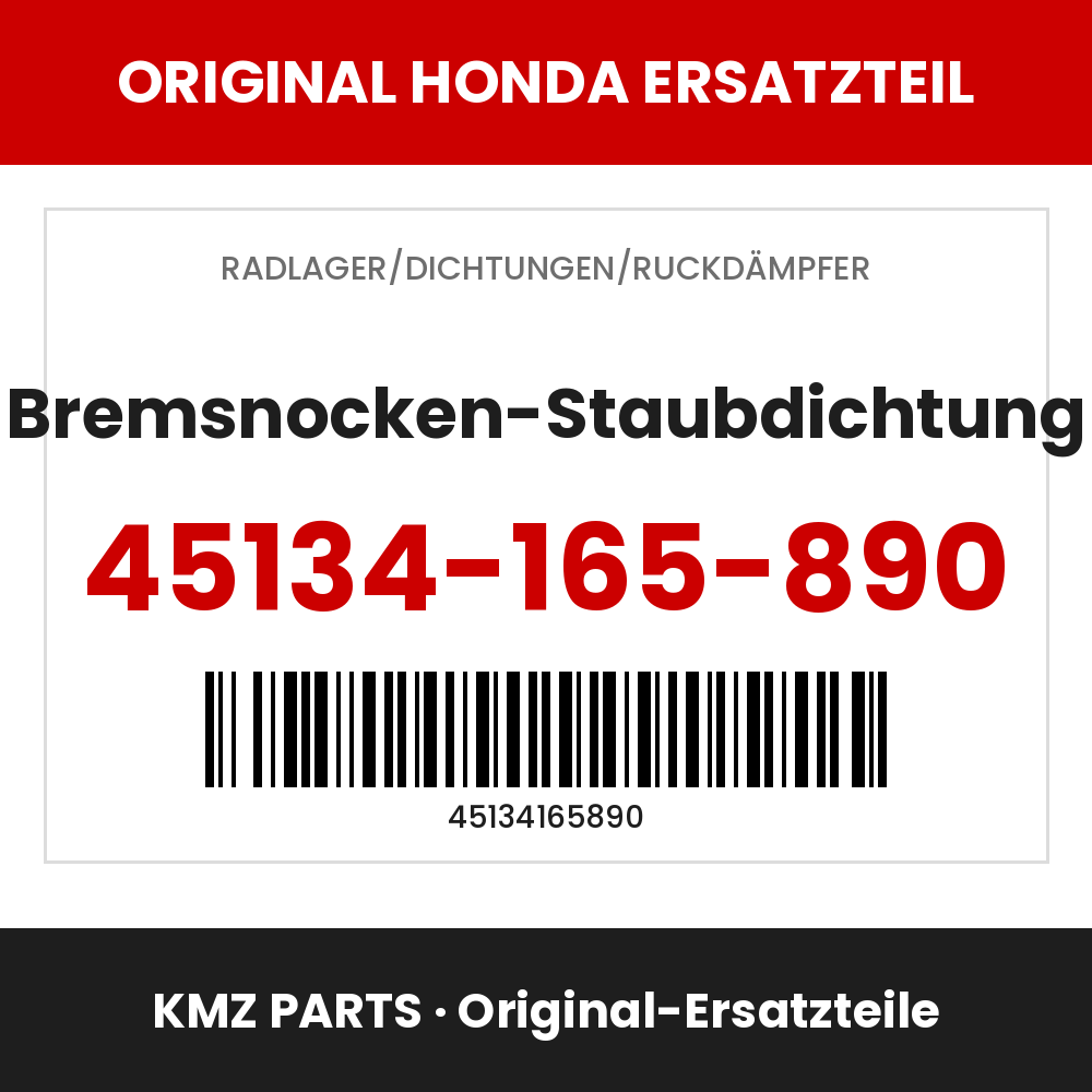 Honda Original Bremsnocken-Staubdichtung 45134-165-890