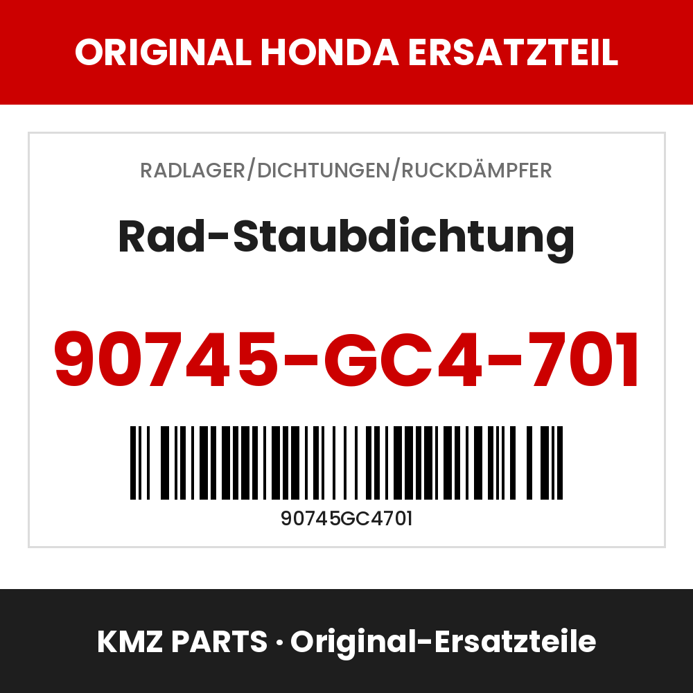 Honda Original Rad-Staubdichtung 90745-GC4-701