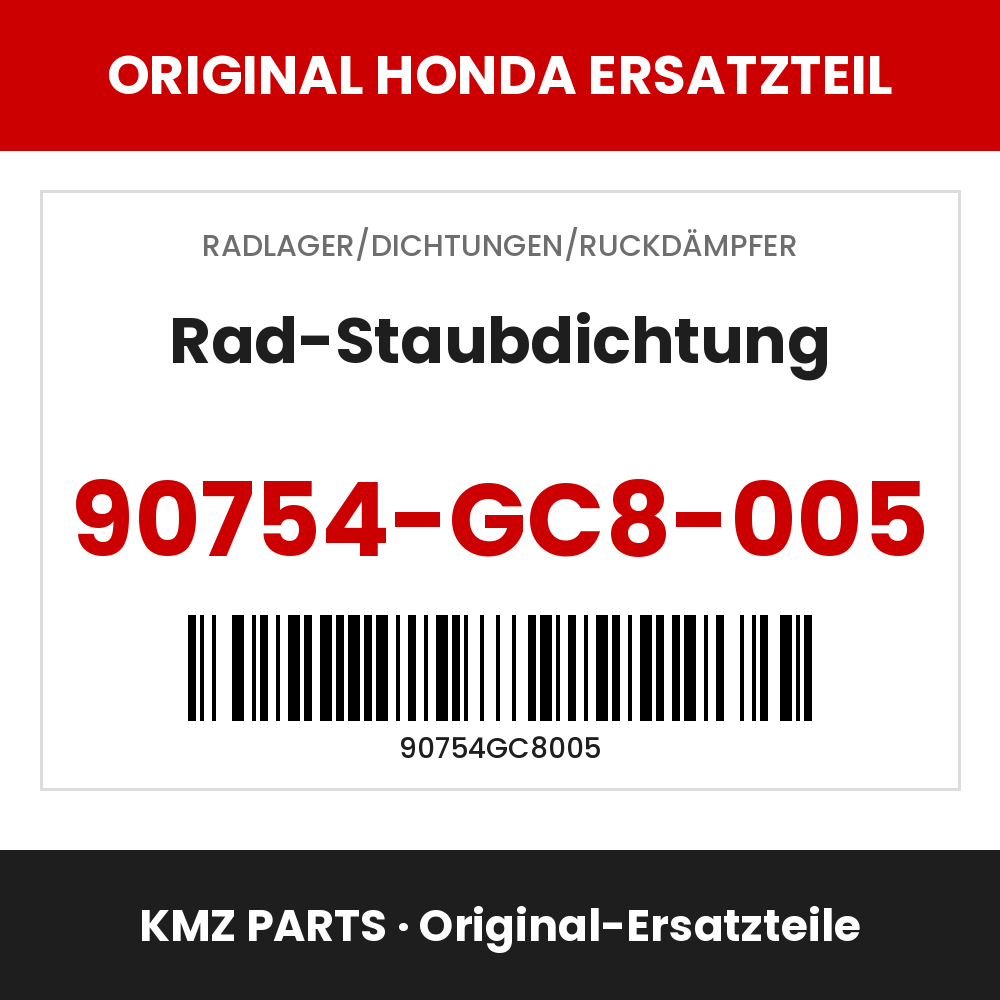 Honda Original Rad-Staubdichtung 90754-GC8-005