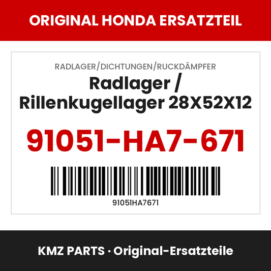 Honda Original Radlager / Rillenkugellager 28X52X12 91051-HA7-671