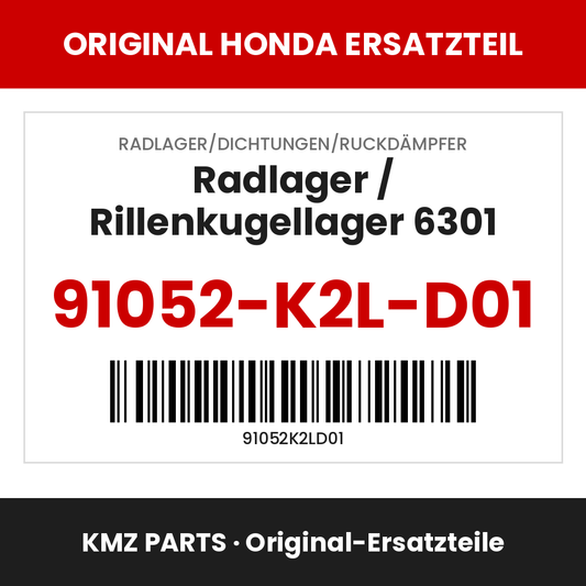 Honda Original Radlager / Rillenkugellager 6301 91052-K2L-D01