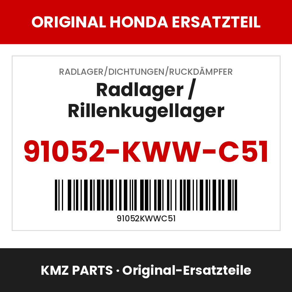 Honda Original Radlager / Rillenkugellager 91052-KWW-C51