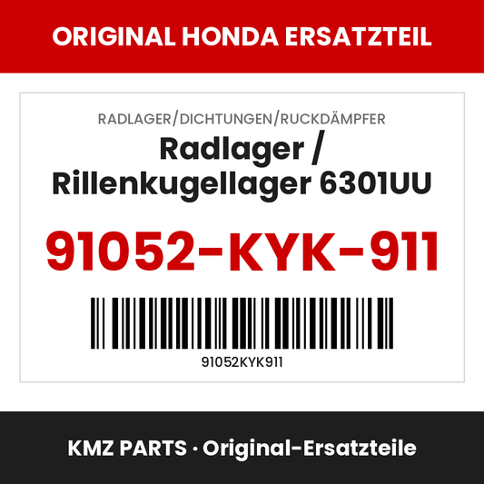 Honda Original Radlager / Rillenkugellager 6301UU 91052-KYK-911