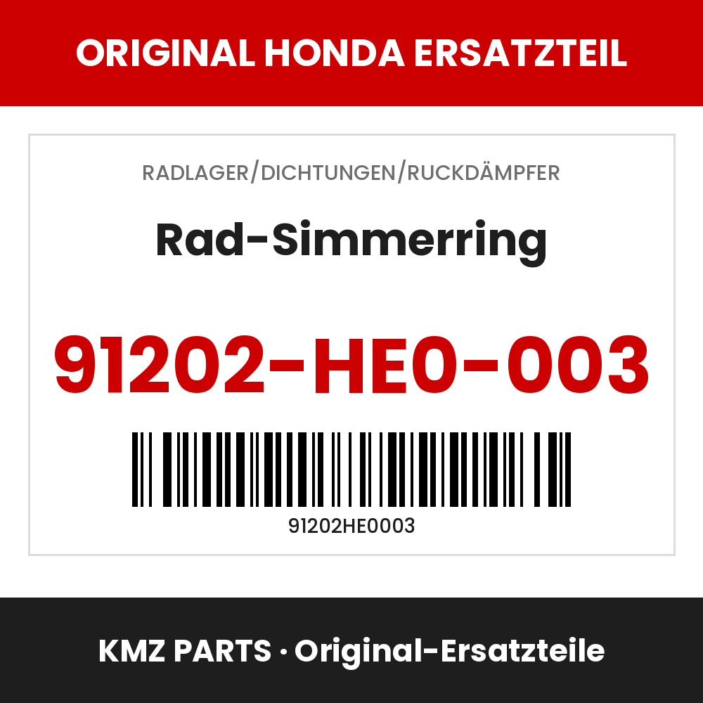 Honda Original Rad-Simmerring 91202-HE0-003