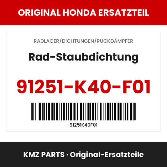 Honda Original Rad-Staubdichtung 91251-K40-F01