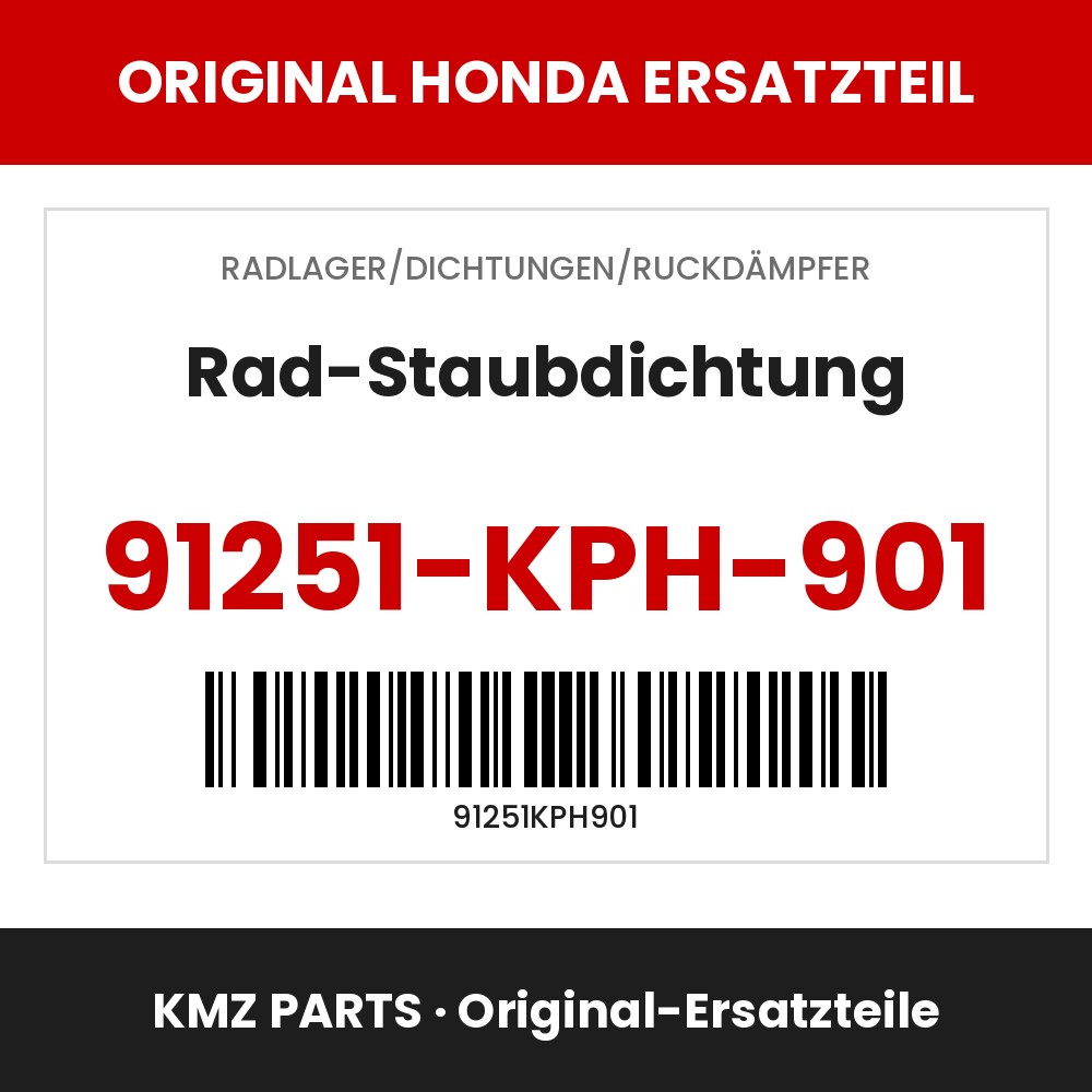 Honda Original Rad-Staubdichtung 91251-KPH-901