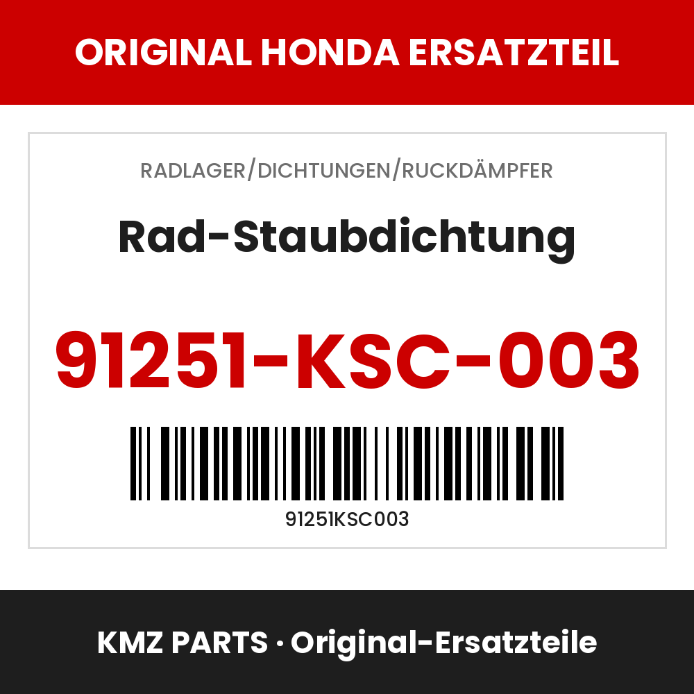 Honda Original Rad-Staubdichtung 91251-KSC-003