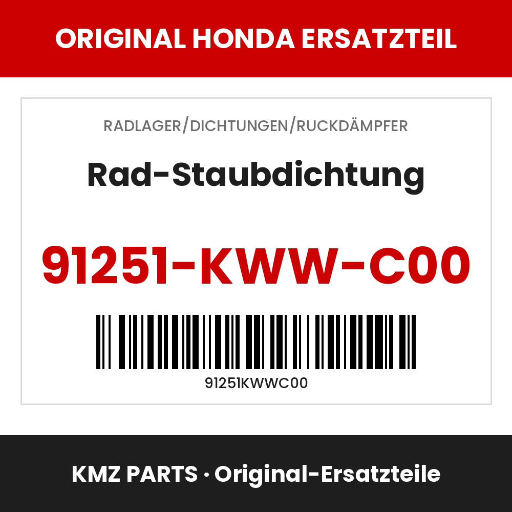Honda Original Rad-Staubdichtung 91251-KWW-C00