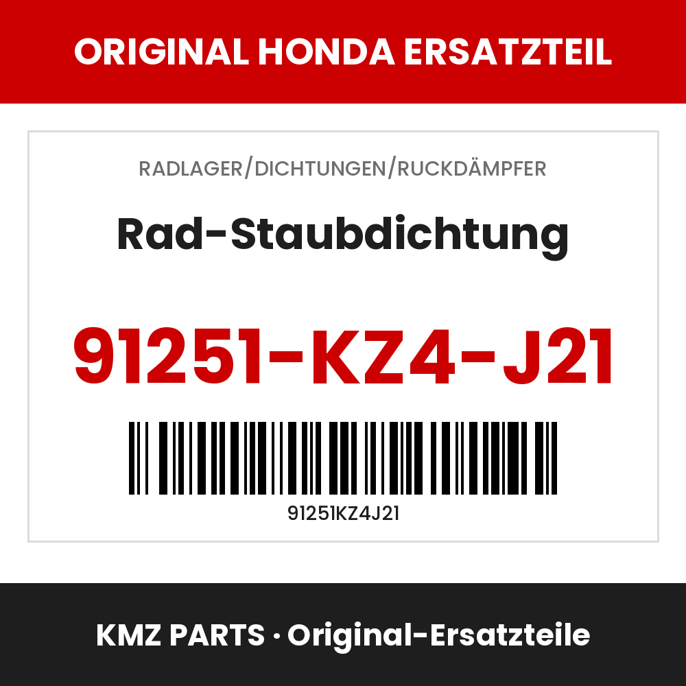 Honda Original Rad-Staubdichtung 91251-KZ4-J21