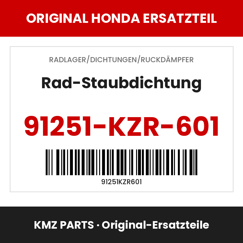 Honda Original Rad-Staubdichtung 91251-KZR-601