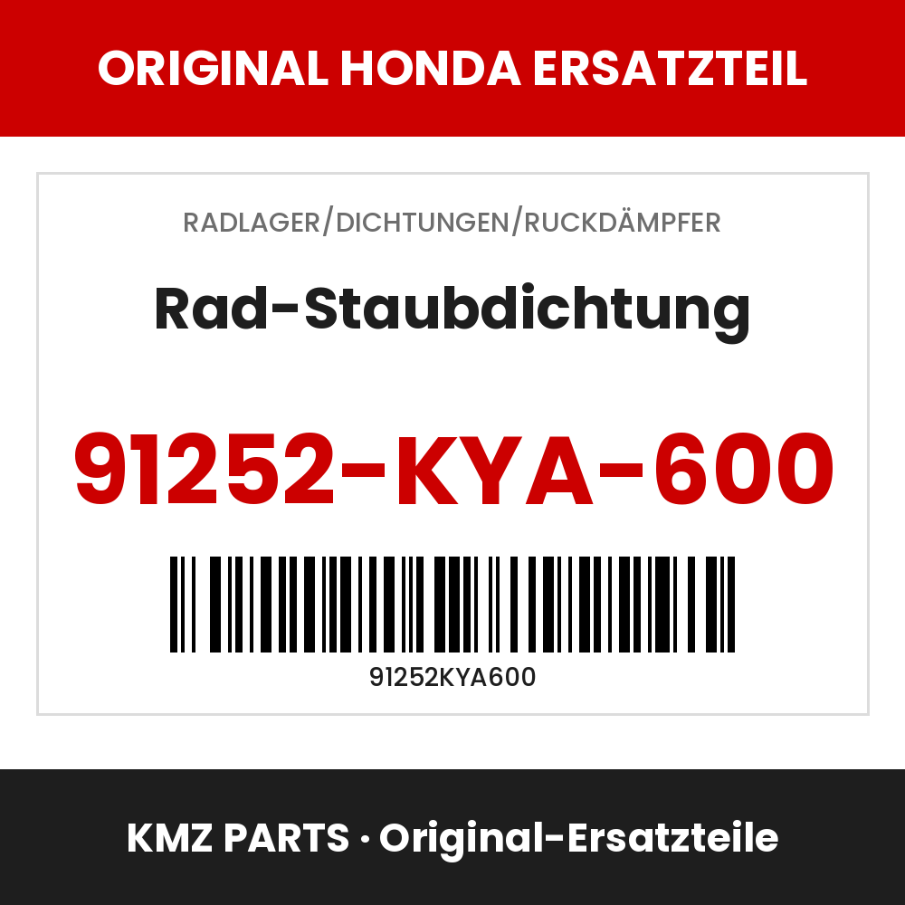 Honda Original Rad-Staubdichtung 91252-KYA-600