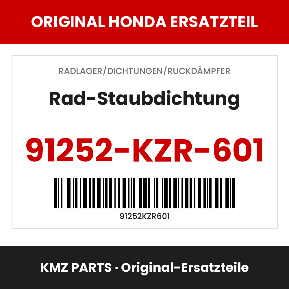 Honda Original Rad-Staubdichtung 91252-KZR-601