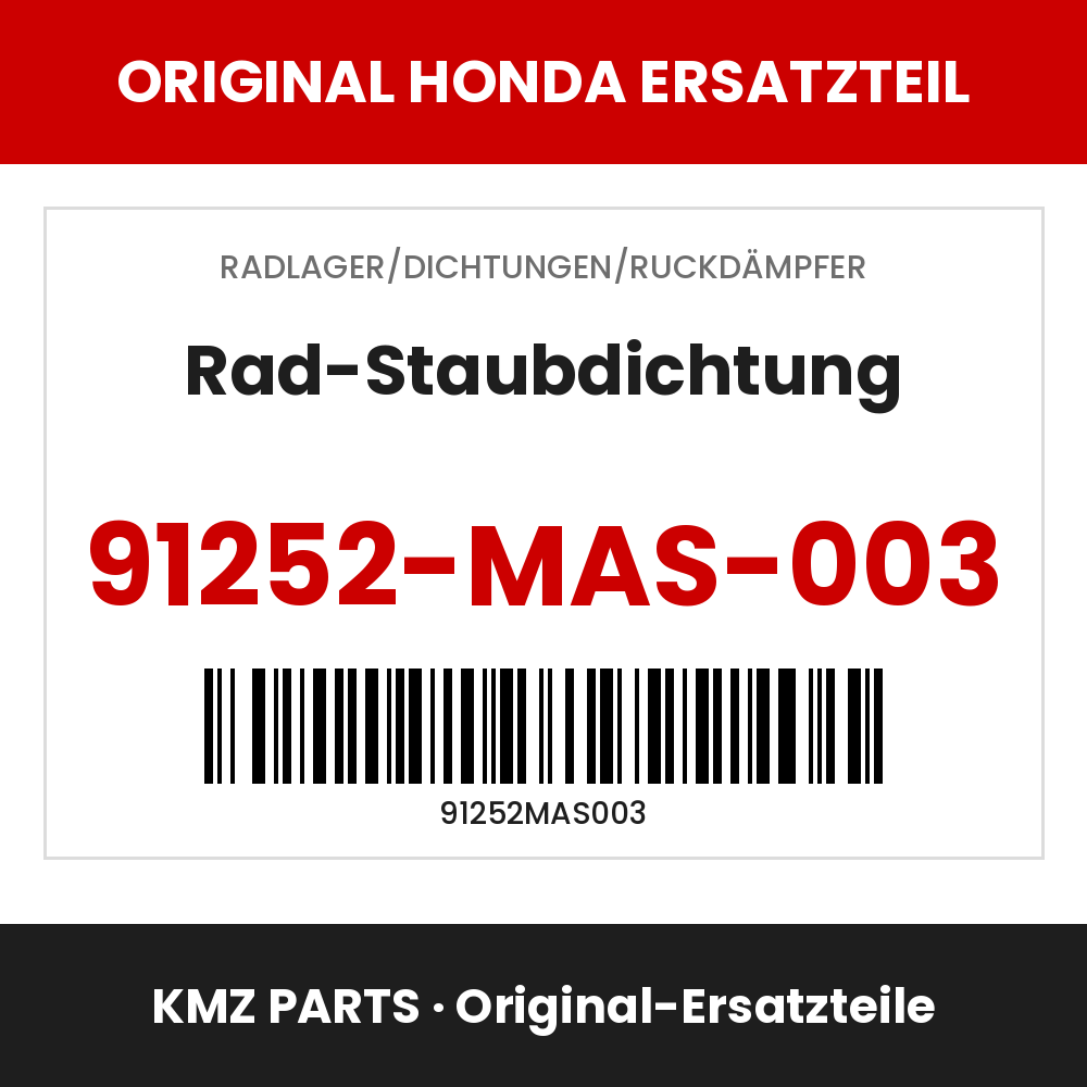 Honda Original Rad-Staubdichtung 91252-MAS-003