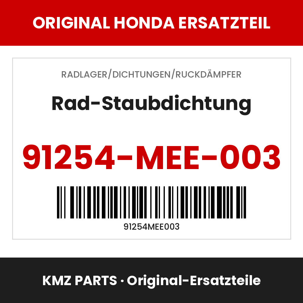 Honda Original Rad-Staubdichtung 91254-MEE-003