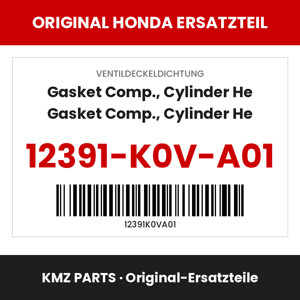 Honda Original Gasket Comp., Cylinder He Gasket Comp., Cylinder He 12391-K0V-A01
