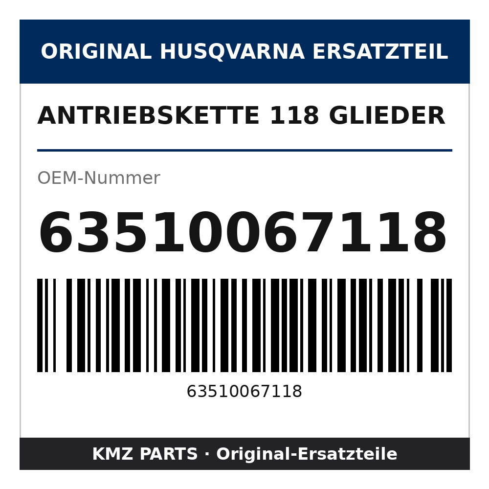 Husqvarna Original Antriebskette 118 Glieder 63510067118